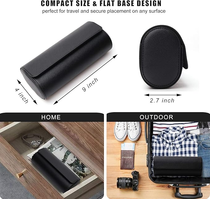 Longjet Watch Roll Travel Case for Men Portable Watches Organizer Box - Image 3