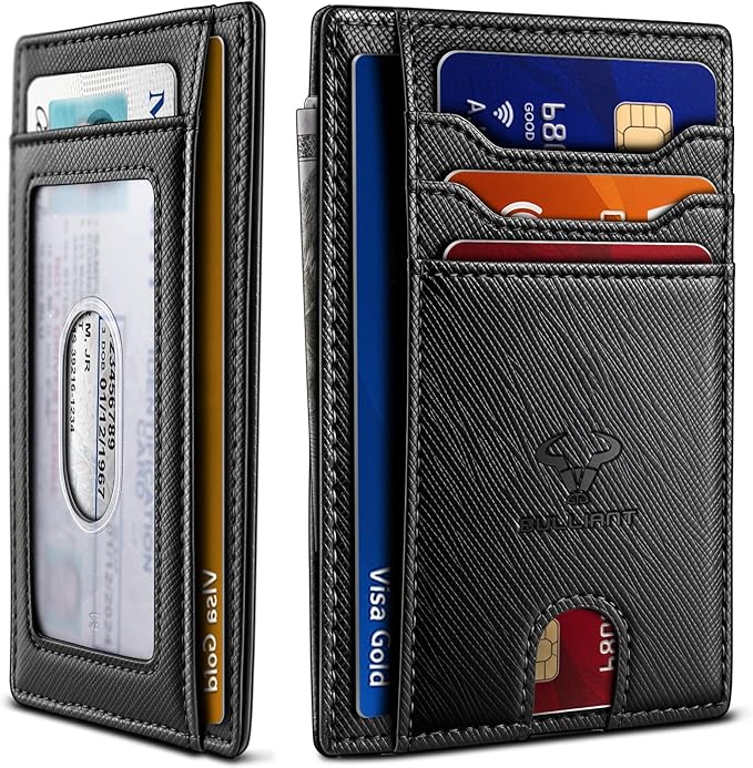 BULLIANT Slim Wallet, Skinny Minimal Thin Front Pocket Wallet Card Holder by BULLIANT