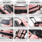 Hard Shell Luggage Sets with Spinner Wheels 4 Piece, Expandable Large Suitcases - Image 3