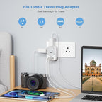 India Plug Adapter 2 Pack, TESSAN Type D Travel Adapter - Image 2