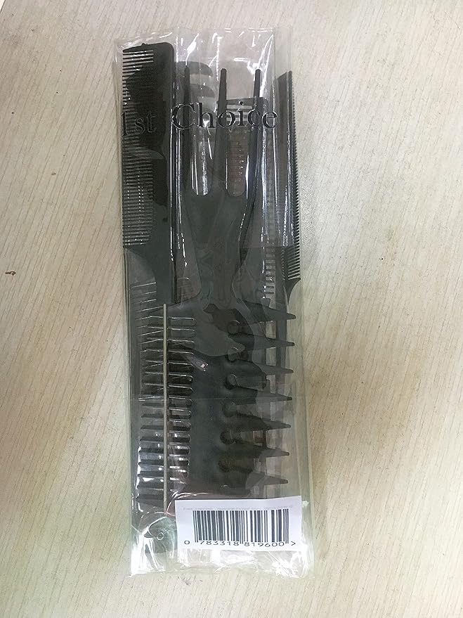 Magic 10 Piece Professional Styling Comb Set, Black