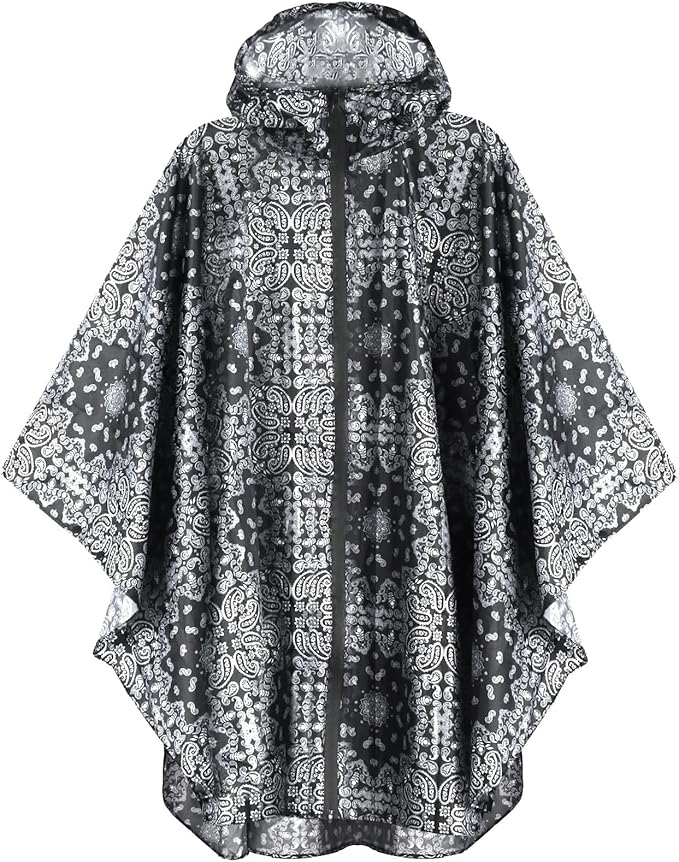 ANYOO Waterproof Rain Poncho Lightweight Reusable Hiking Hooded Coat Jacket by Anyoo