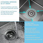 13 x 15 inch Drop in Bar Sink Black, Small Topmount Kitchen Sink Single Bowl 18 - Image 3
