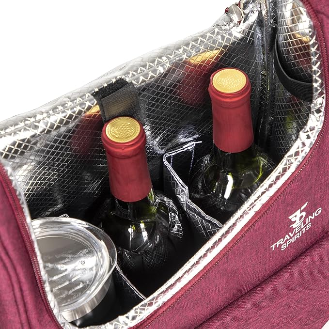 Insulated Red Wine Edition Carrier | 2-3 Bottle Travel Bag - Image 2