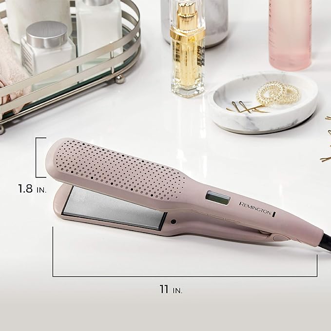 Remington Wet2Straight Hair Straightener/Flat Iron,450°F Salon High Heat,1 3/4" Inch Plates,Mauve,(Pack of 2)