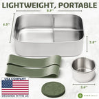 Everusely - Bento Box - Sage, 60oz / 1.8 L - Stainless Steel Lunch Box - 3 - Image 2