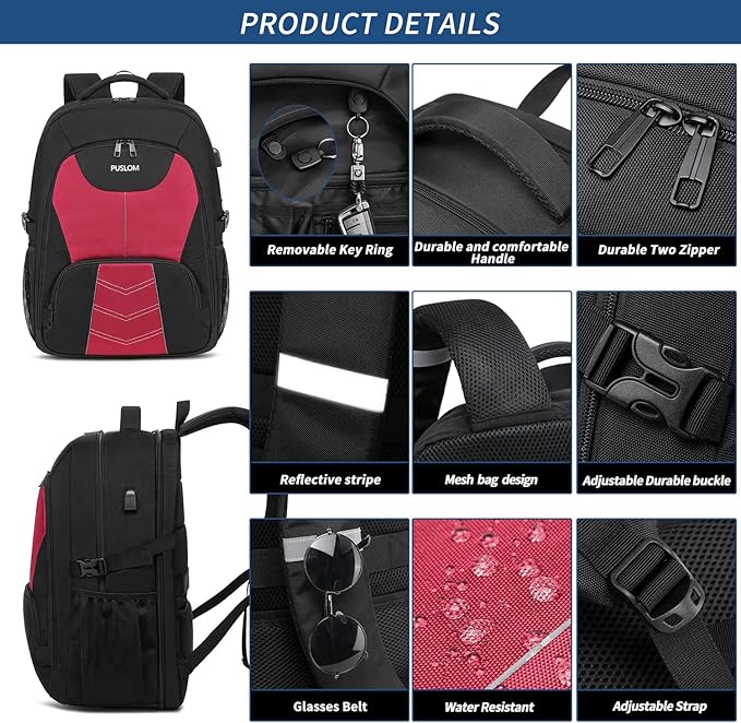 PUSLOM Extra Large Travel Laptop Backpack - Image 4
