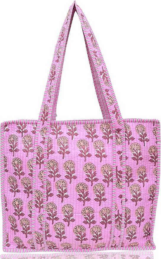 Cotton Quilted Tote Bag for Women – Large Beach & Travel Tote by ThirdEyeExport
