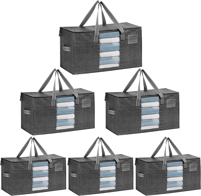 VENO 6 Pack Moving Bags, Comforter and Blanket Storage Bags by Veno