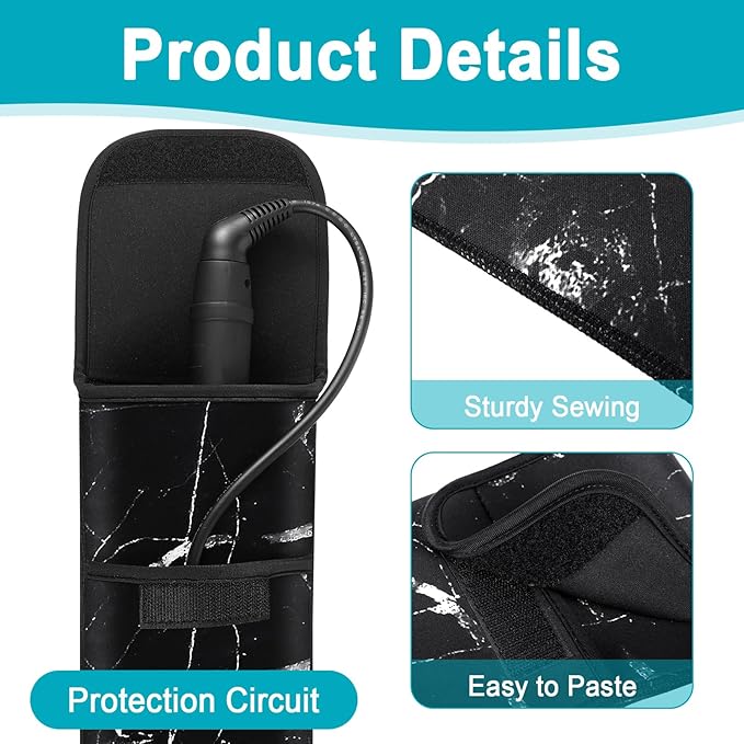 Shappy 2 Pcs Heat Resistant Hair Tools Bag Curling Iron Travel Case Cover Neoprene Flat Iron Holder Travel Case and Silicone Mat Pouch for Hot Hair Tools Storage Organizer(Retro Style)