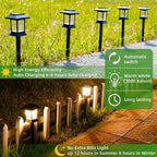 6 Pack Solar Pathway Lights Outdoor Waterproof, Dual-Use Stake & Hanging Lantern - Image 4