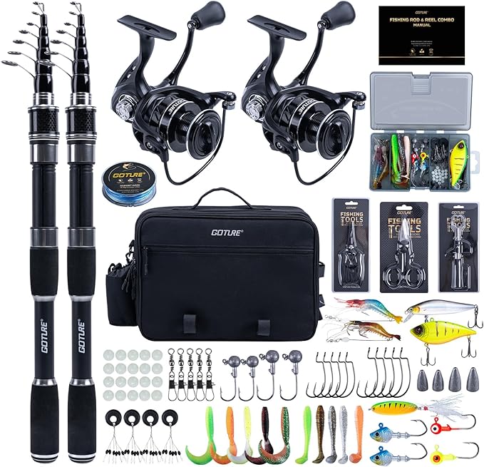 Goture Fishing Rod and Reel Combo, Fishing Pole, Telescopic Fishing Rod Kit by Goture