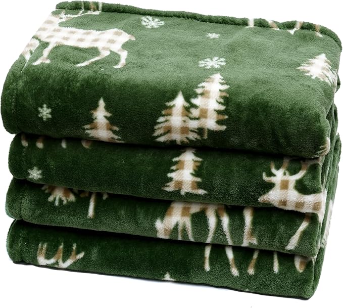 PHF Printed Fleece Blanket Queen Size, No Shed No Pilling Ultra Soft Plush Cozy by PHF