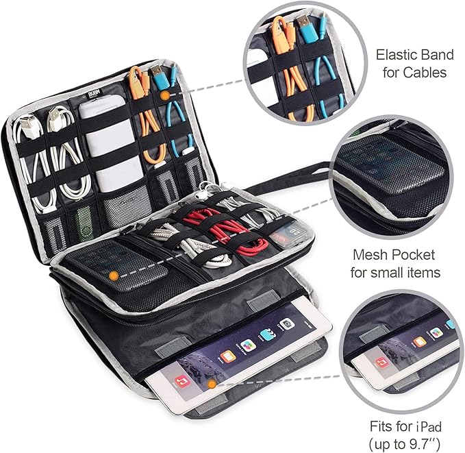BUBM Double Layer Electronics Organizer/Travel Gadget Bag - Image 4