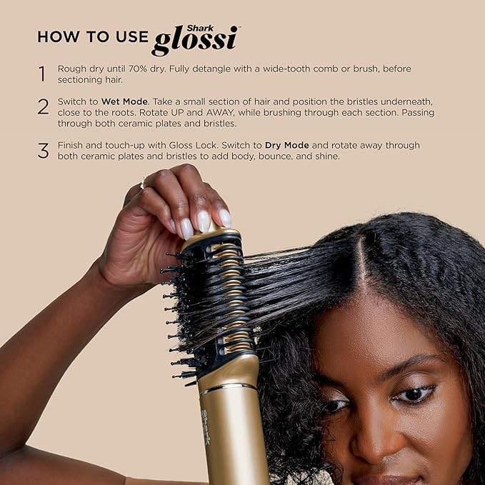 Shark Glam Hot Tool Air Styling Drying System, with Silki Straightener & Glossi Glosser, for Drying, Curling, Straightening & Glossing with Diffuser, Starlight Dream, HD6042SPL