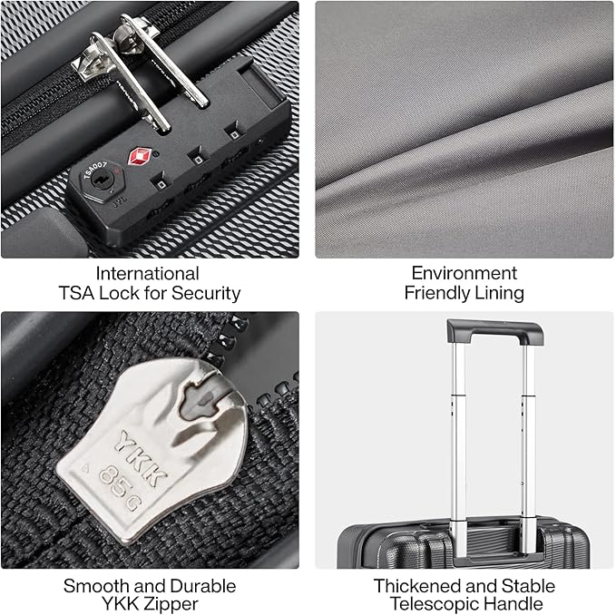 Hanke 20 Inch Carry On Luggage 22x14x9 Airline Approved Lightweight PC Hard - Image 8