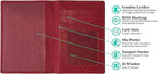 Personalized Monogrammed Red Leather RFID Passport Wallet - Image 2
