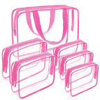 APREUTY Clear Makeup Bags, TSA Approved 6 Pcs Cosmetic Makeup Bags Set Clear PVC by WelcometoAPREUTY