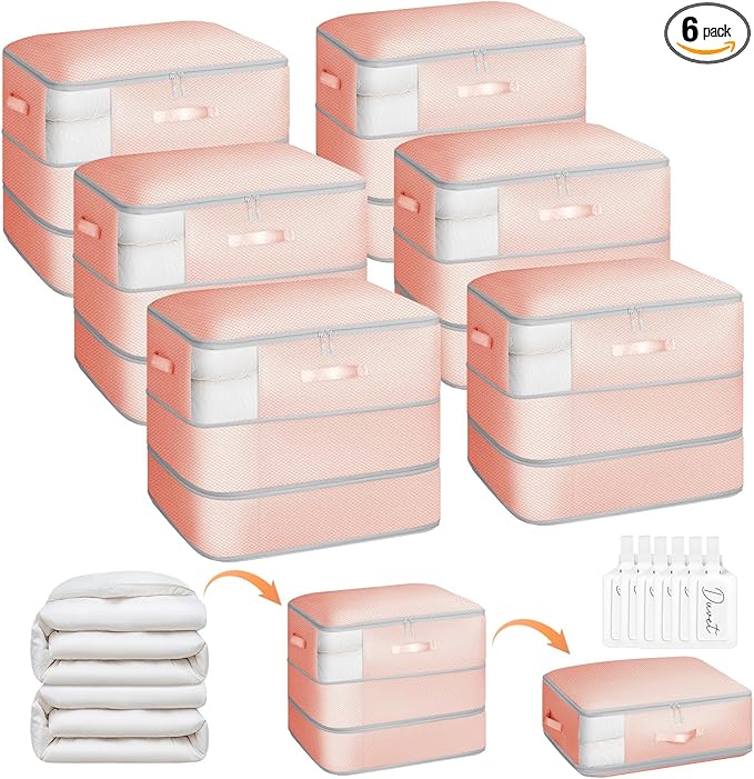 6 Pack Compression Storage Bags - 110L Large Capacity Comforter Storage Bag by Homsorout
