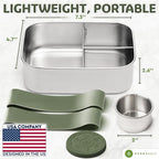 Everusely - Bento Box - Sage, 37oz / 1.1 L - Stainless Steel Lunch Box - 3 - Image 2