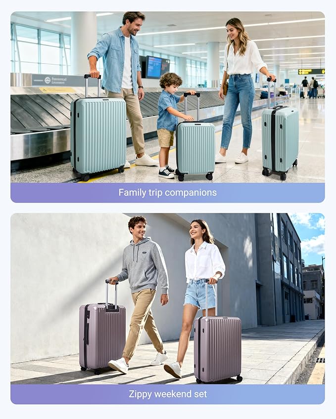 LIGHT FLIGHT Luggage Sets, Durable Hard Shell 3 Piece Set Suitcase - Image 8