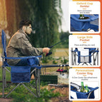 Romswi Oversized Camping Chairs, Heavy Duty Support 500 LBS, Padded Back & Arm - Image 4