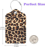 Set of 2 Luggage Tags Brown Leopard Texture Leather Suitcases Tag - Image 2