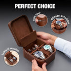 Awesometik 2 Slot Luxury Travel Faux Leather Watch Case. Watch Storage - Image 3