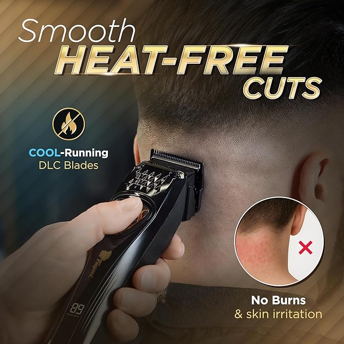 Fagaci Professional Hair Clippers for Men with DLC Blades and High Torque, Vector Motor 12000 RPM Professional Barber Clippers Cordless, Mens Hair Clipper Cordless Set