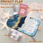2 PCS Leather Luggage Tag for Suitcase Abstract Marble Travel Suitcase Labels - Image 3