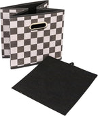 Household Essentials Fabric Storage Bins 6 Piece Set, Checkerboard White and - Image 3