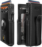 Airtag Wallet for Men, with Money Clip 10 Cards Metal Case Smart Slim Pop Up by Miyozi