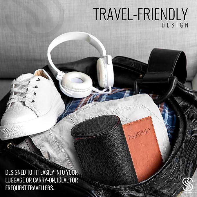 2 Watch Travel Case for Men – Bold Faux Leather Organizer for Smart & Luxury - Image 5