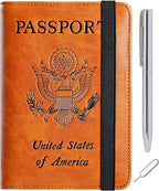 Passport Holder Cover Wallet Travel Essentials RFID Blocking Leather Card Case by PASCACOO