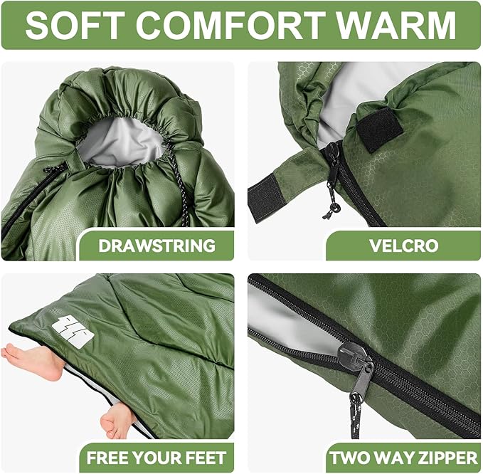 Sleeping Bags for Adults Cold Weather, Waterproof, Lightweight Camping Sleeping - Image 6