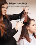 ULG Seamless Thinning Scissors – Professional Stainless Steel, Teflon Coated, Ergonomic Offset Handles, Precision Serrated Blades for Natural Hair Thinning and Layering, Ideal for Stylists and Barbers
