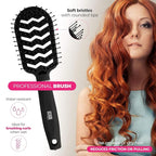 Milano Collection Professional Wig and Extension, No Tangle, Durable, Salon Grade Brush and Teasing Comb Duo, Brush and Comb Set - Black