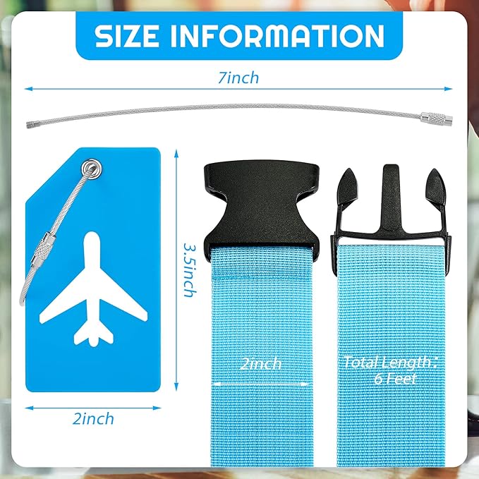 Weewooday 8 Pcs Luggage Straps Suitcase Tags Set - Image 2