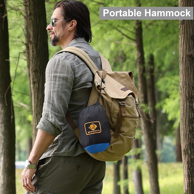 Camping Hammock with Net, Travel Portable Lightweight Hammocks with Tree Straps - Image 5