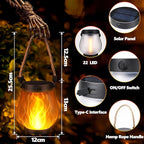 Halloween Solar Flame Lantern Hanging Outdoor Waterproof Purple - Image 4