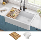 KRAUS Bellucci 33” Workstation Drop In Retrofit Farmhouse Single Bowl Granite by KRAUS