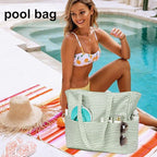 LEDAOU Large Beach Tote Bag Women Waterproof Sandproof Zipper Beach Tote Bag - Image 7
