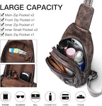 7L Sling Bag for Women Men Leather Small Sling Backpack Daypack Anti Theft - Image 3