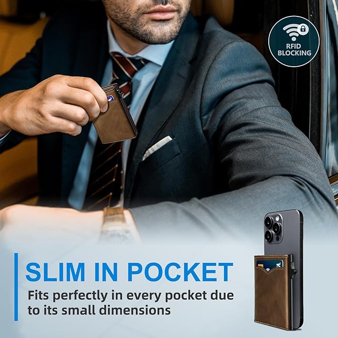 Wallet for Men, with Cash Pocket 2 ID Window 9-13 Cards, Metal Case Smart Slim - Image 6