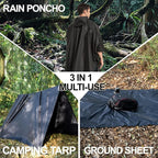 salamra Hooded Rain Poncho Waterproof Raincoat Jacket - Image 3