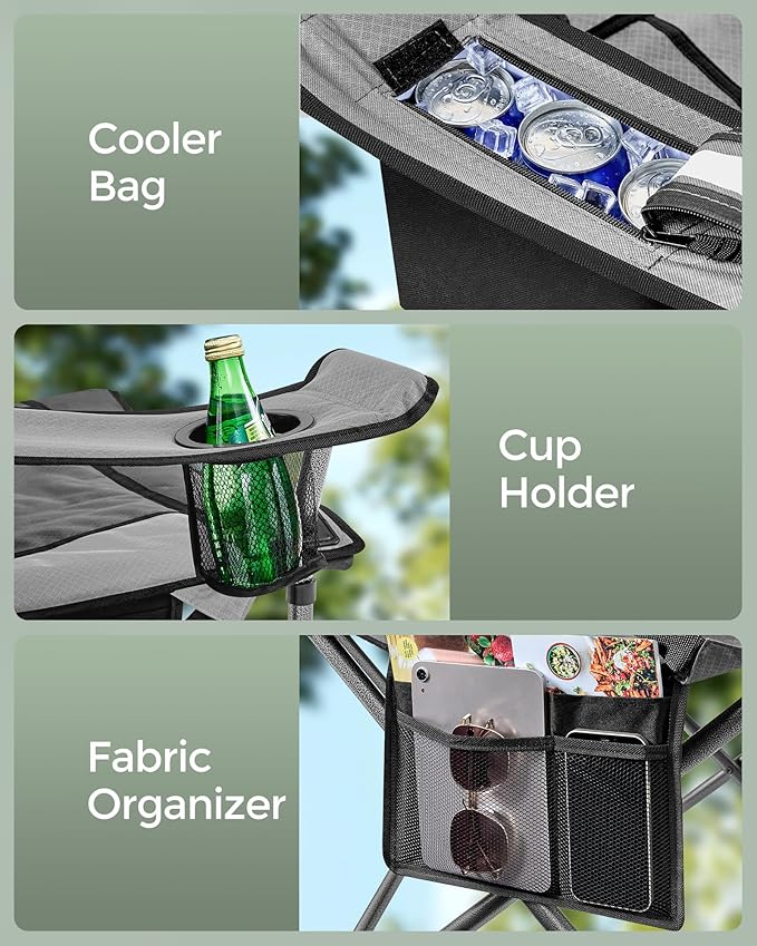 SONGMICS Oversized Lumbar Support Camping Chair, Heavy-Duty Outdoor Folding - Image 6