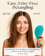 Lily England Detangler Hair Brush for Curly, Thick, Straight & Natural Hair - Gentle Detangling Brush for Women, Kids & Toddlers with Flexible Bristles - Smooth Hairbrush for Wet & Dry Hair, Blue