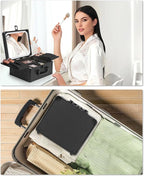 Relavel Makeup Bag with LED Mirror, Makeup Box Travel Train Case with - Image 7