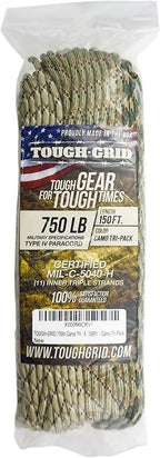 TOUGH-GRID 750 Paracord Rope Nylon Parachute Cord, Made in USA Survival Kit - Image 3