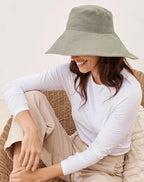 Solbari Women’s Ultra-Wide Cotton Linen Sun Hat UPF 50+, Adjustable - Image 6